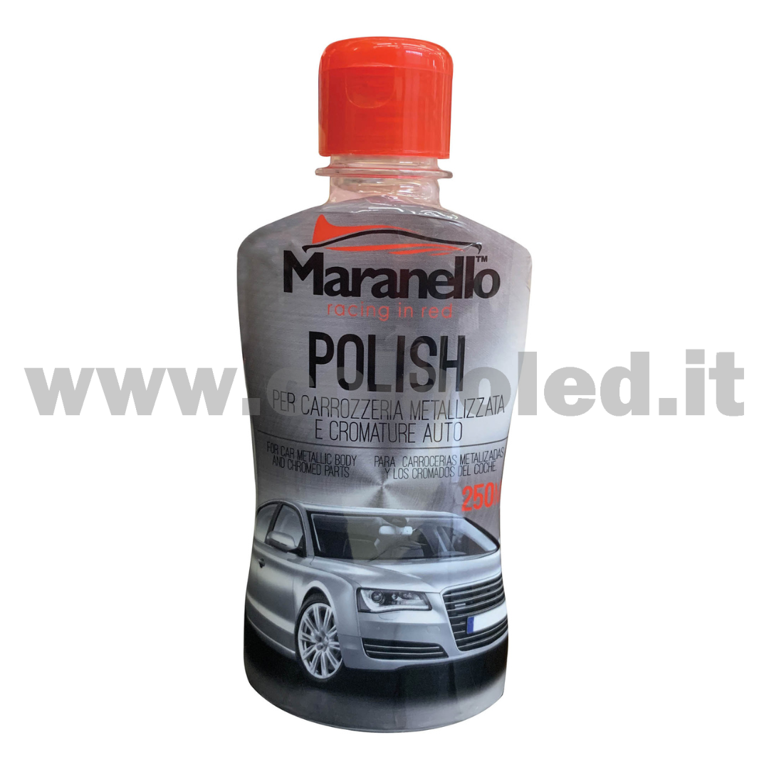 Polish lucidante brillantante a patina protettiva per carrozzerie chiare cromate metallizzate 250ml
