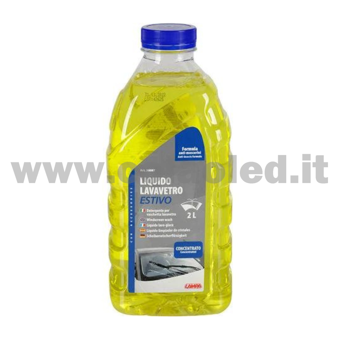Liquido Lavavetri Giallo Concentrato 1lt Sgrassante Pulizia Vaschetta Tergicristalli elimina insetti