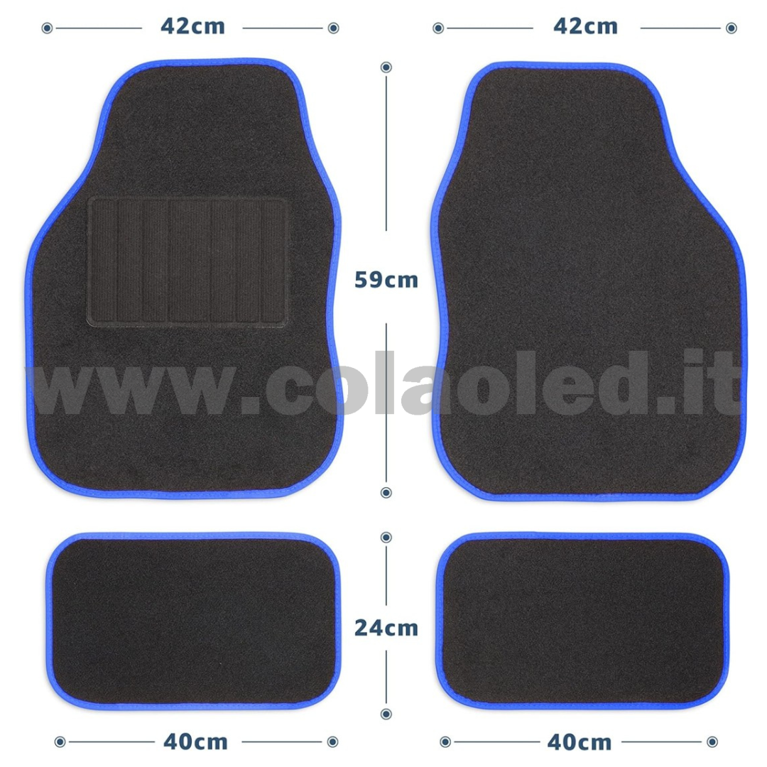 Set completo tappetini universali Auto Link bordo blù - immagine 2