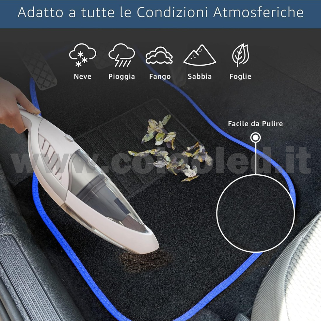 Set completo tappetini universali Auto Link bordo blù - immagine 5