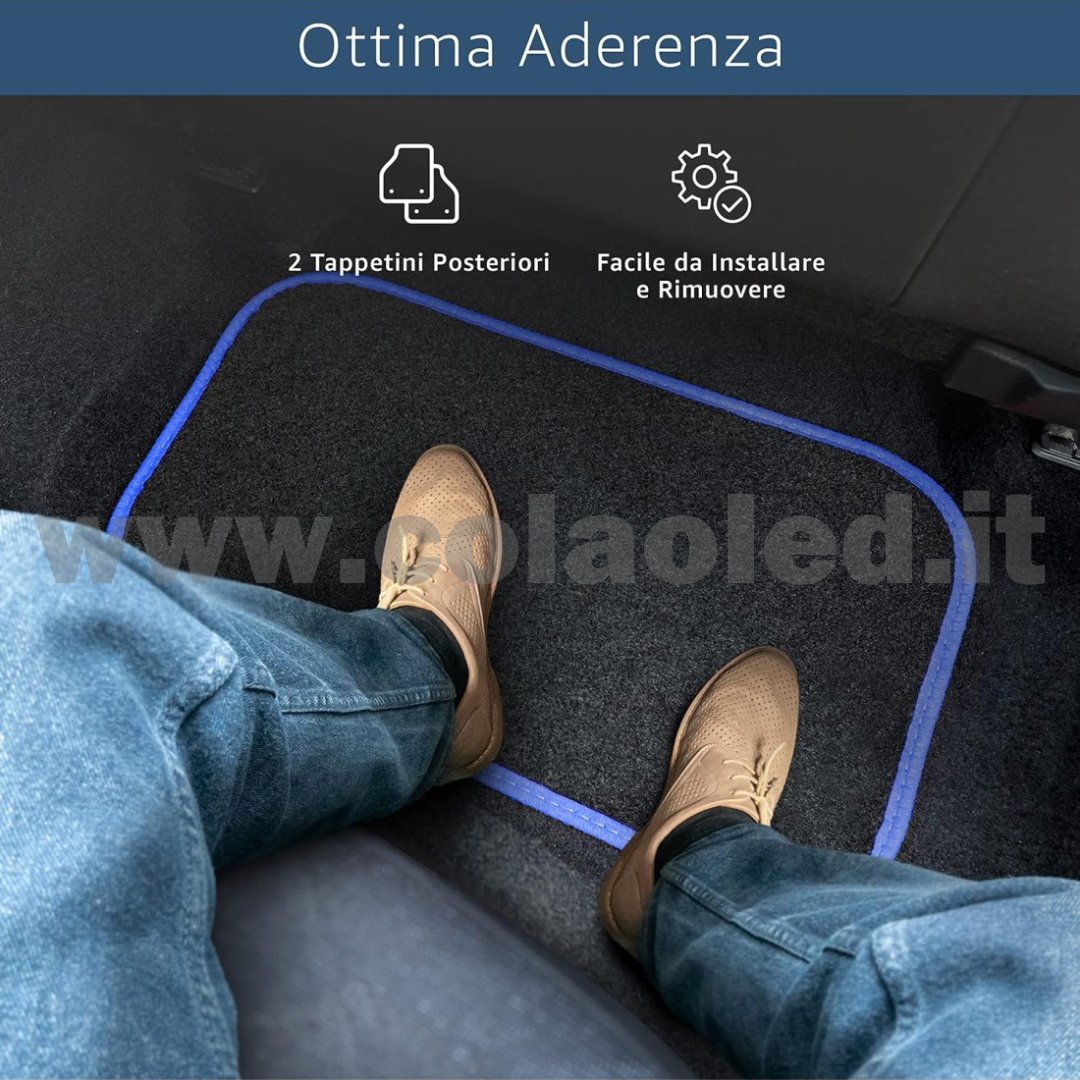 Set completo tappetini universali Auto Link bordo blù - immagine 6