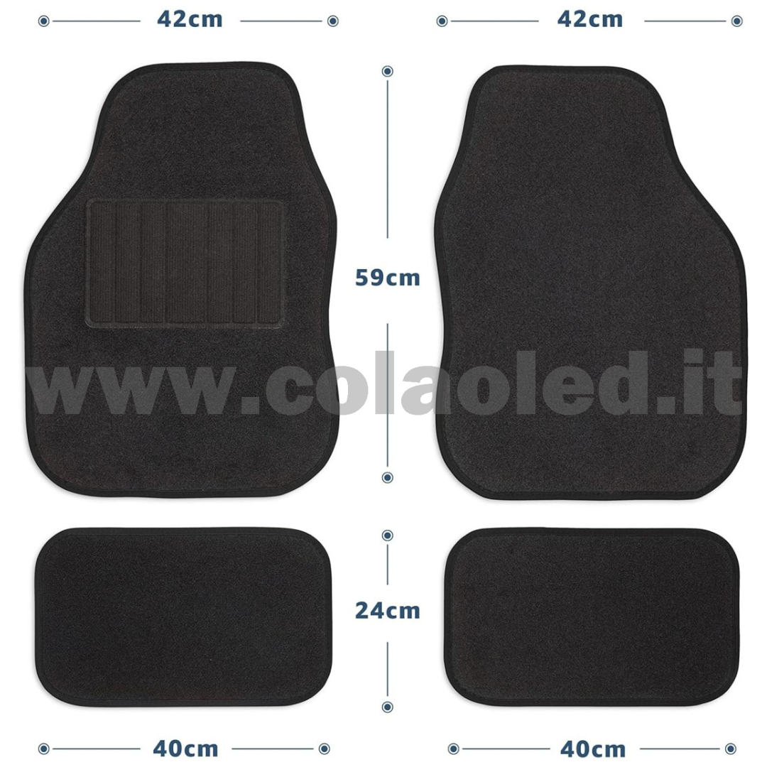 Set completo tappetini universali Auto Link bordo nero - immagine 2