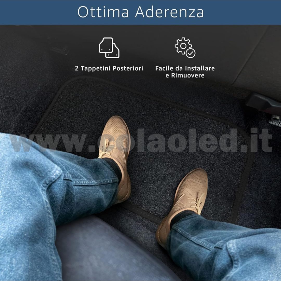 Set completo tappetini universali Auto Link bordo nero - immagine 3