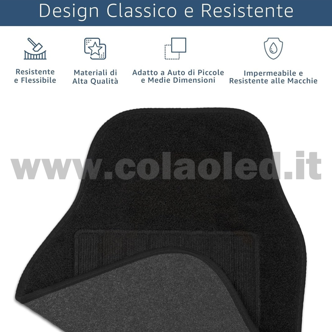 Set completo tappetini universali Auto Link bordo nero - immagine 5
