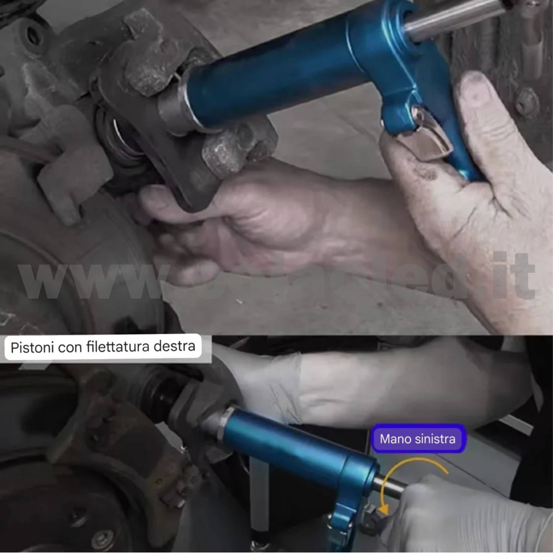 Arretratore pneumatico per TUTTI I pistoncini freni AUTO set 16 pezzi con valigetta - immagine 3
