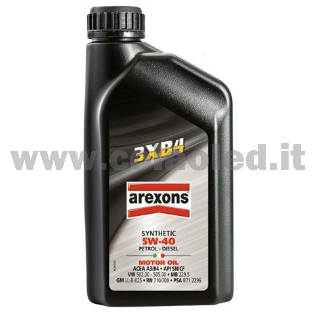 OLIO SINTETICO PER MOTORI BENZINA DIESEL 5W-40 3XB4 1LT AREXONS ACEA B4