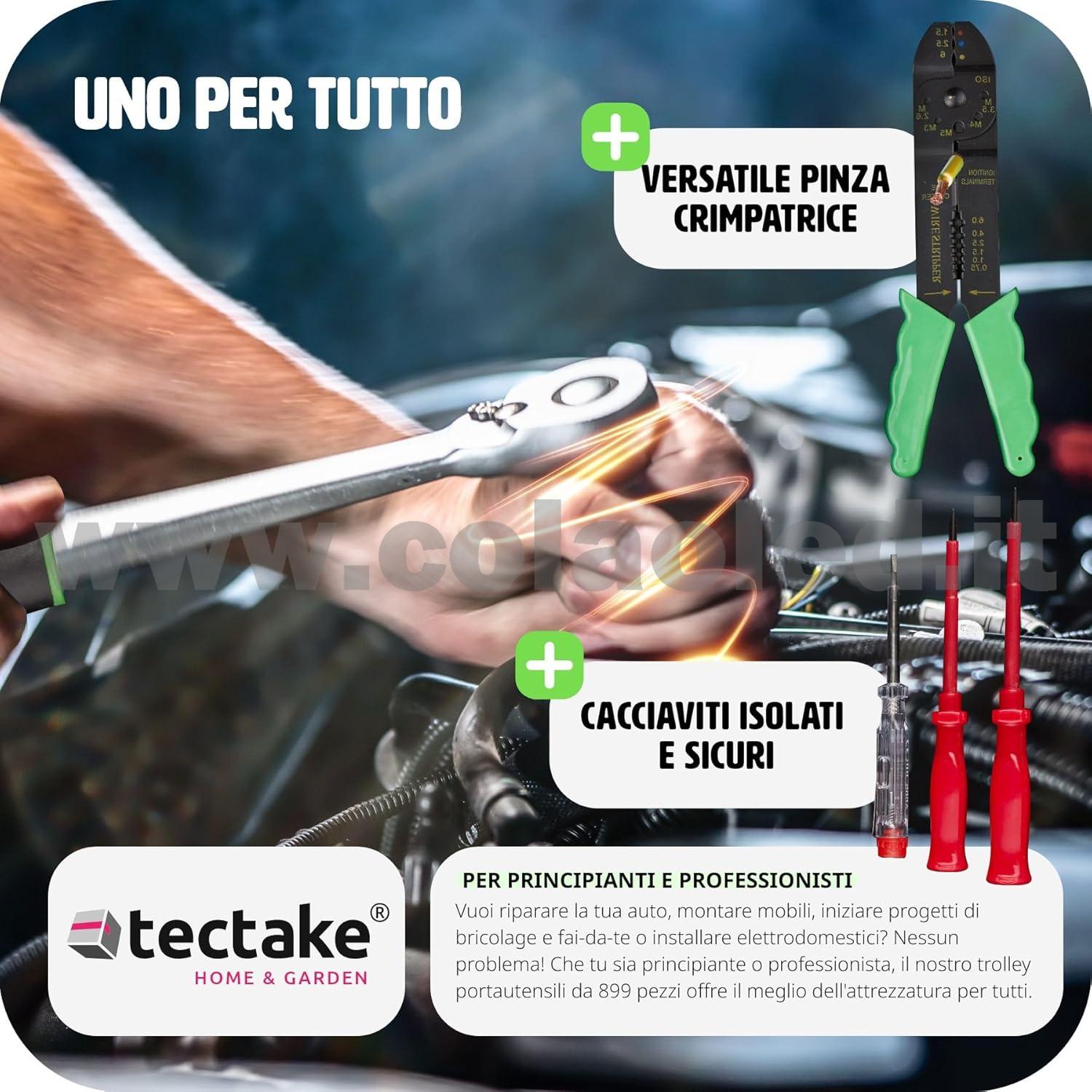 Trolley porta attrezzi 899 pezzi Ampia gamma di attrezzi forma ergonomica Con maniglia pieghevole e maniglia telescopica cassetta porta attrezzi completa di tutto - immagine 7